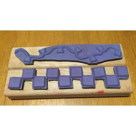 2 NEW 2002‎ Retired Stampin Up Borders Wood Rubber Mounted Stamp - Picture 2 of 3